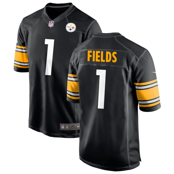 Men's Pittsburgh Steelers Justin Fields #1 Black Game Jersey