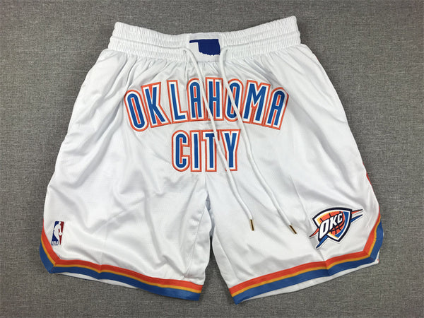 Men's Oklahoma City Thunder White Association Edition Pocket Shorts