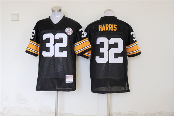 Men's Pittsburgh Steelers Franco Harris Mitchell & Ness Black Legacy Replica Jersey