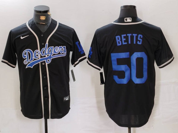 Men's Los Angeles Dodgers Mookie Betts #50 Black Replica Player Jersey