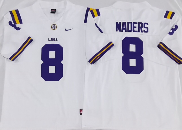 Men's LSU Tigers Malik Nabers #8 White Player Game Jersey