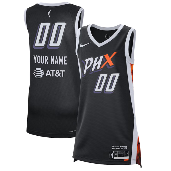 Men's Phoenix Mercury Black 2021 Rebel Edition Victory Custom Jersey