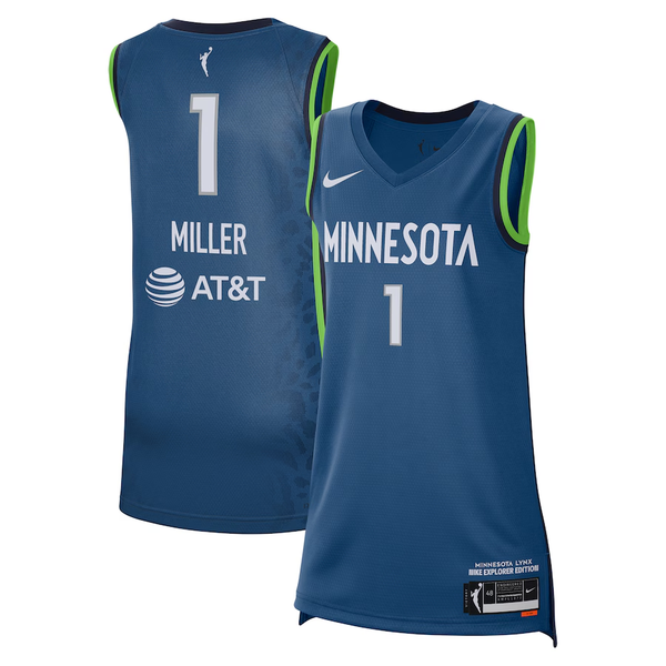 Men's Minnesota Lynx Diamond Miller #1 Blue Explorer Edition Victory Player Jersey