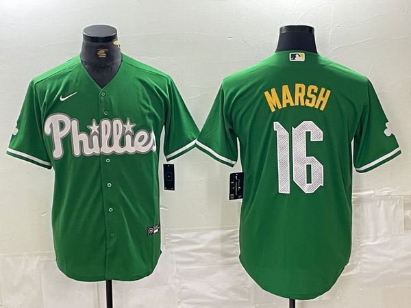 Men's Philadelphia Phillies Brandon Marsh #16 Green Replica Player Jersey