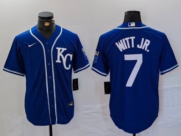 Men's Kansas City Royals Bobby Witt Jr. #7 Royal Replica Player Jersey