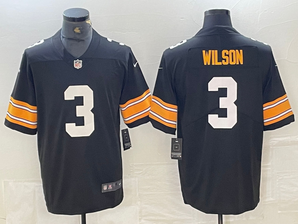 Men's Pittsburgh Steelers Russell Wilson #3 Black Player Jersey