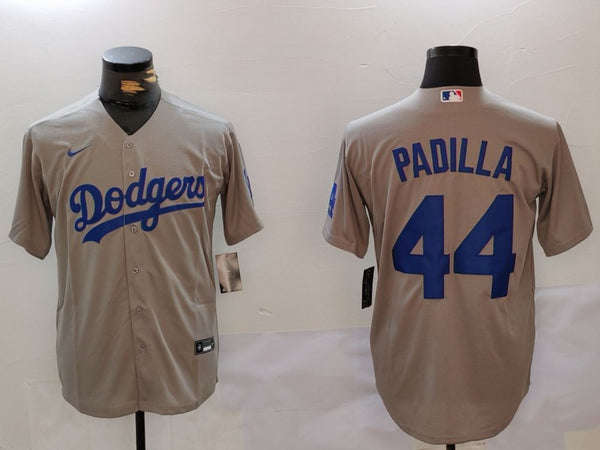 Men's Los Angeles Dodgers Vicente Padilla #44 Gray Player Jersey