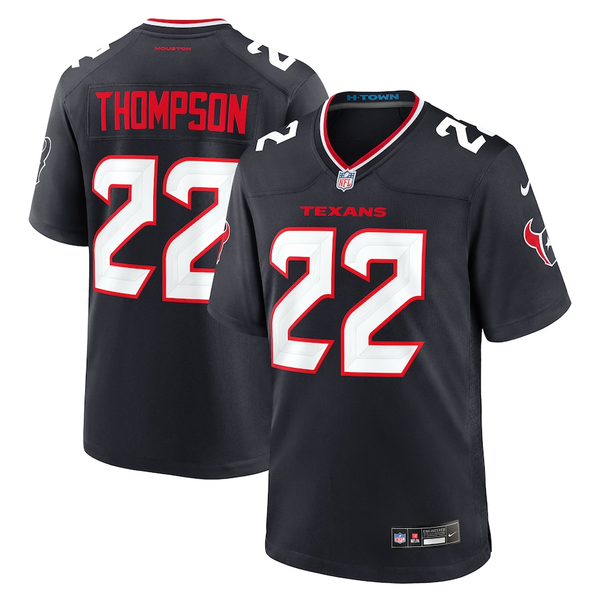 Men's Houston Texans Josh Thompson #22 Navy Team Game Jersey