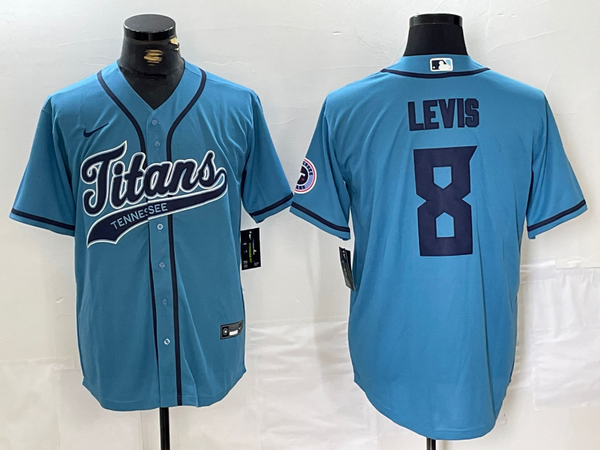 Men's Tennessee Titans Will Levis #8 Blue Player Jersey