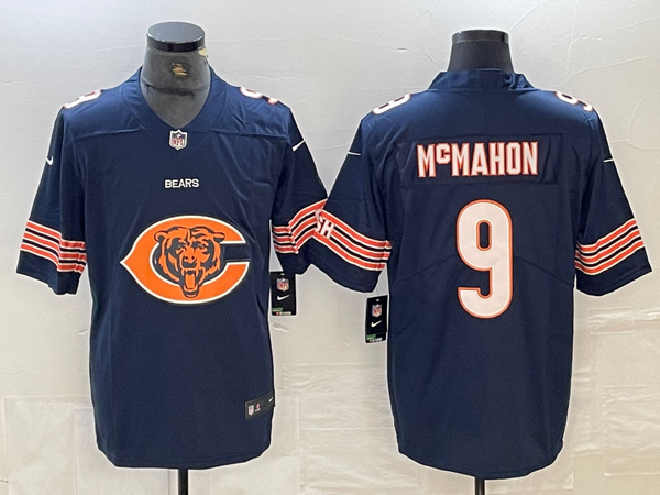 Men's Chicago Bears Jim McMahon #9 Navy Game Retired Player Jersey