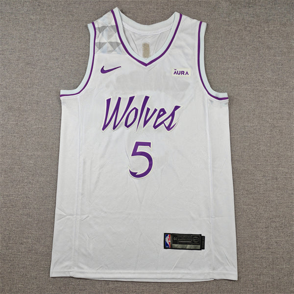 Men's Minnesota Timberwolves Anthony Edwards #5 White Swingman Player Jersey