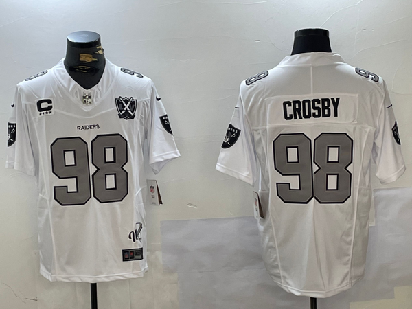 Men's Las Vegas Raiders Maxx Crosby #98 White Player Game Jersey