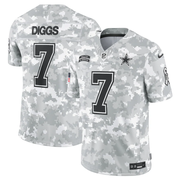 Men's Dallas Cowboys Trevon Diggs #7 Arctic Camo 2024 Salute to Service Limited Jersey