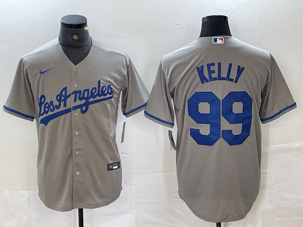 Men's Los Angeles Dodgers Joe Kelly #99 Gray Replica Player Jersey