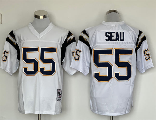 Men's San Diego Chargers Junior Seau Mitchell & Ness White Legacy Replica Jersey