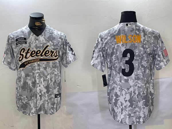 Men's Pittsburgh Steelers Russell Wilson #3 Arctic Camo Salute to Service Limited Jersey