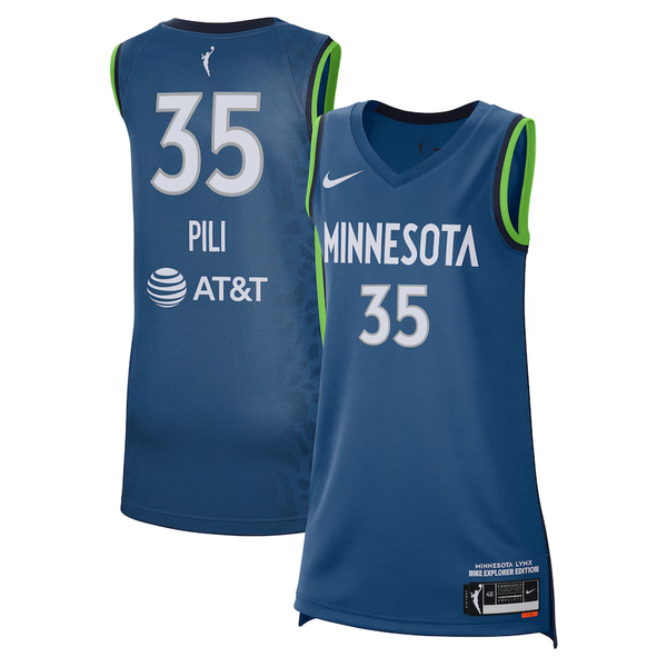 Men's Minnesota Lynx Alissa Pili #35 Blue 2024 WNBA Draft Explorer Edition Victory Player Jersey