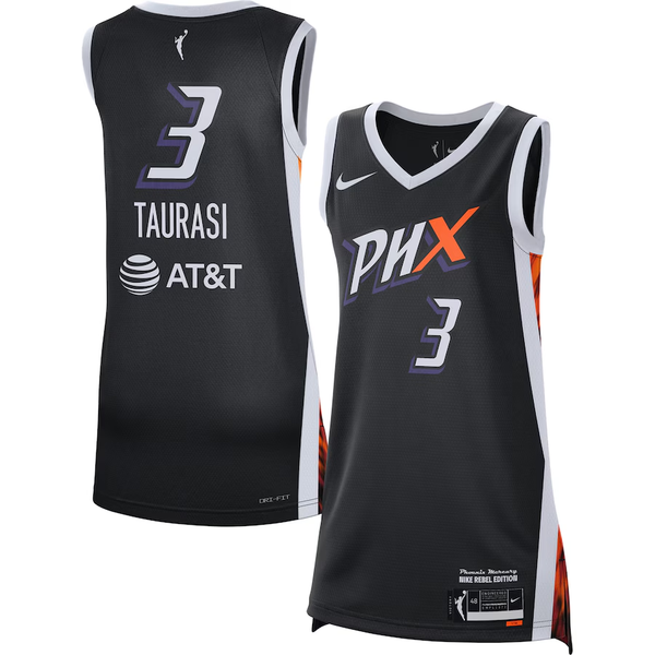 Men's Phoenix Mercury Diana Taurasi #3 Black Rebel Edition Victory Player Jersey