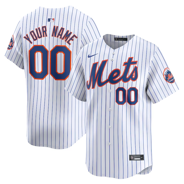 Men's New York Mets White Home Limited Custom Jersey