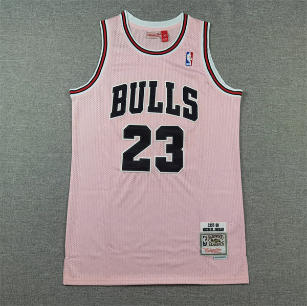 Men's Chicago Bulls Michael Jordan #23 Pink 1997/98 Hardwood Classics Swingman Jersey