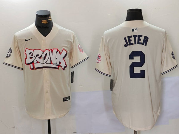 Men's New York Yankees Derek Jeter #2 Cream Limited Player Jersey