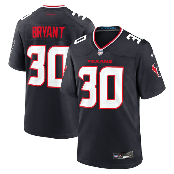 Men's Houston Texans Myles Bryant #30 Navy Team Game Jersey