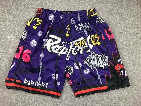 Men's Toronto Raptors Purple Graffiti Edition Pocket Shorts