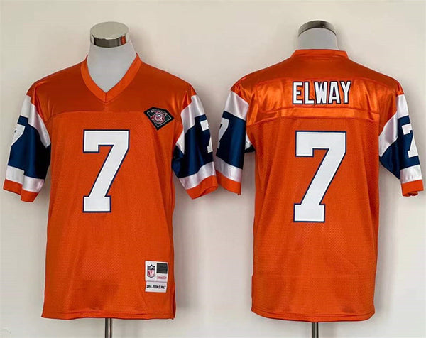 Men's Denver Broncos John Elway Mitchell & Ness Orange Legacy Replica Jersey