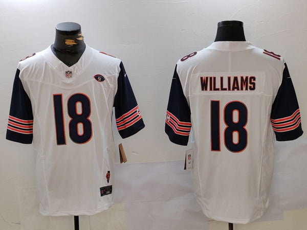 Men's Chicago Bears Caleb Williams #18 White Player Game Jersey