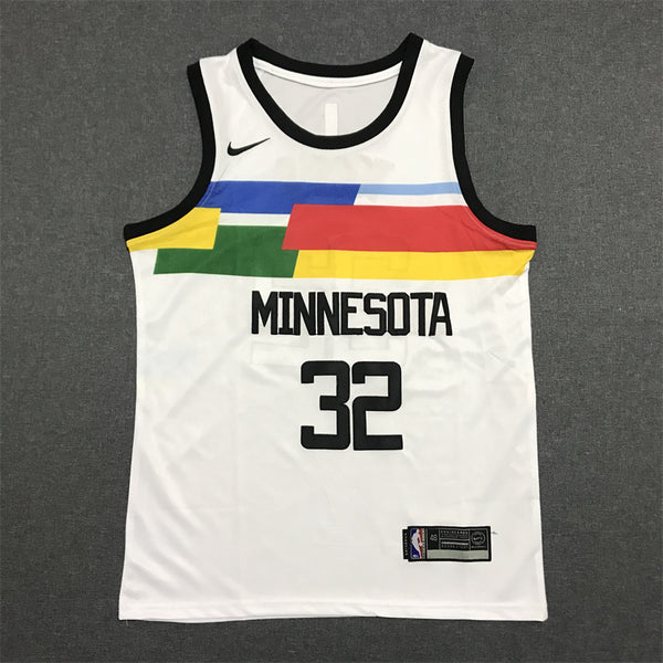 Men's Minnesota Timberwolves Karl-Anthony Towns #32 White Swingman Jersey - City Edition