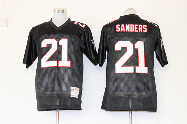 Men's Atlanta Falcons Deion Sanders Mitchell & Ness Black Legacy Replica Jersey