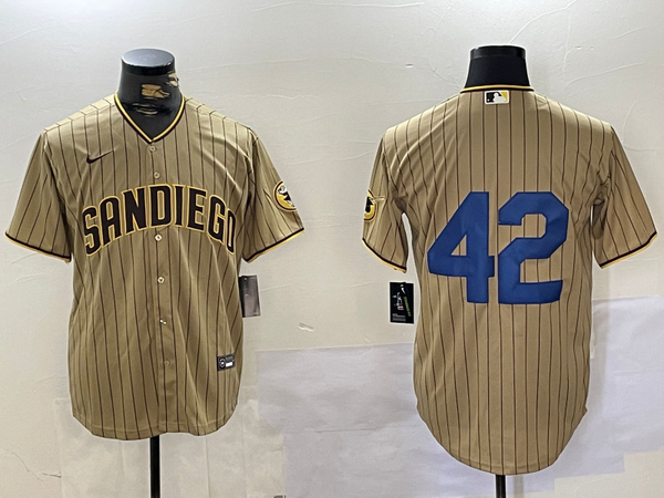 Men's San Diego Padres #42 Tan 2024 Jackie Robinson Day Home Limited Jersey