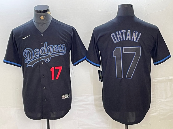 Men's Los Angeles Dodgers Shohei Ohtani #17 Black Alternate Replica Team Jersey