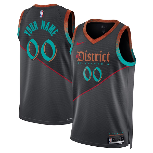 Men's Washington Wizards Black 2023/24 Custom Swingman Jersey - City Edition