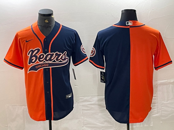 Men's Chicago Bears Orange/Navy Blank Jersey Joint Edition