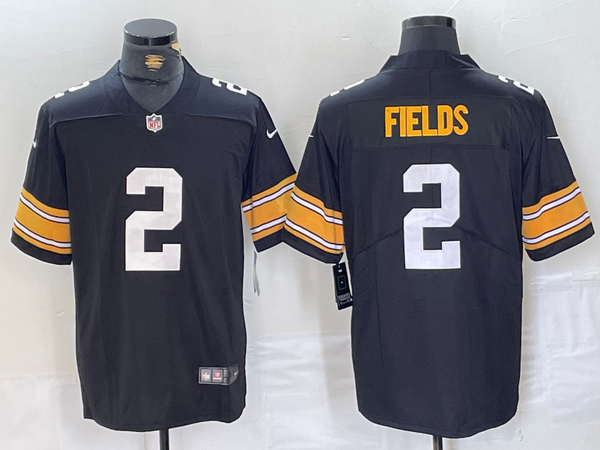 Men's Pittsburgh Steelers Justin Fields #2 Black Game Player Jersey