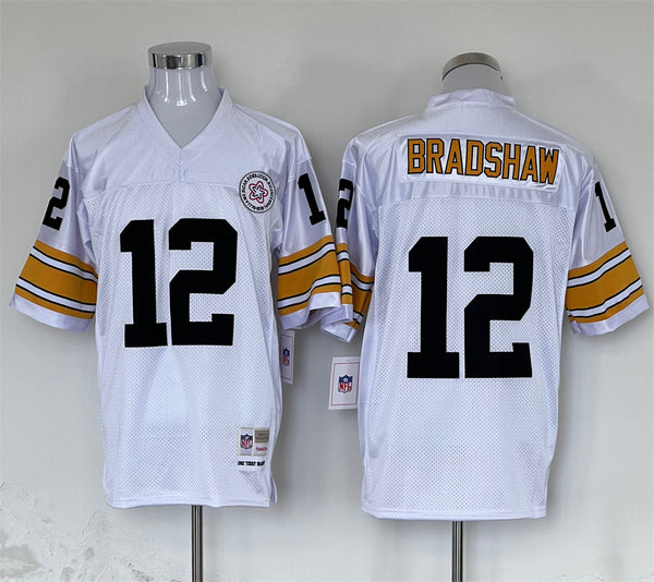 Men's Pittsburgh Steelers Terry Bradshaw Mitchell & Ness White Legacy Replica Jersey