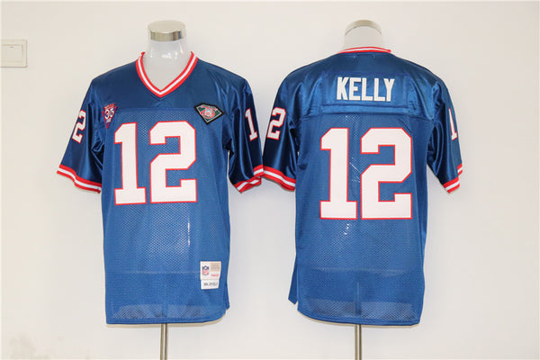 Men's Buffalo Bills Jim Kelly Mitchell & Ness Blue Legacy Replica Player Jersey