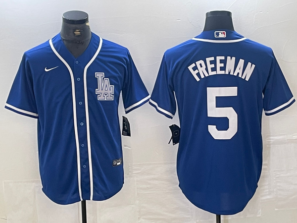 Men's Los Angeles Dodgers Freddie Freeman #5 Blue Limited Player Jersey