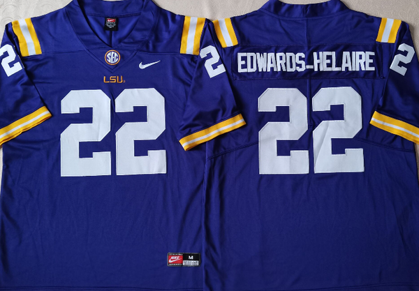 Men's LSU Tigers Clyde Edwards-Helaire #22 Purple Player Game Jersey