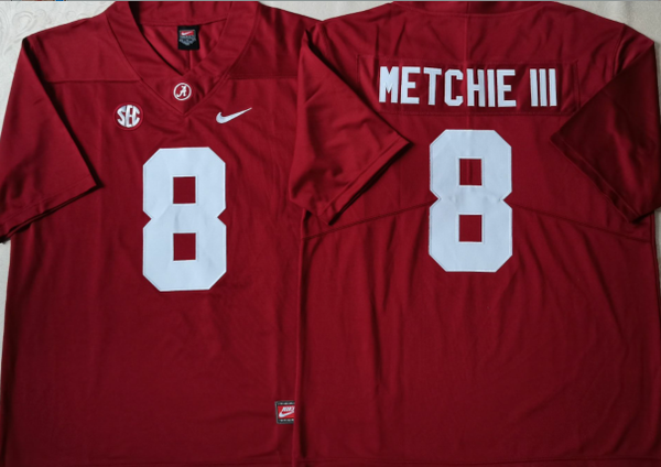 Men's Alabama Crimson Tide John Metchie III #8 Crimson Player Game Jersey