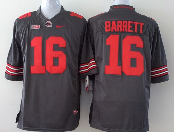 Men's Ohio State Buckeyes JT Barrett #16 Gray Player Game Jersey