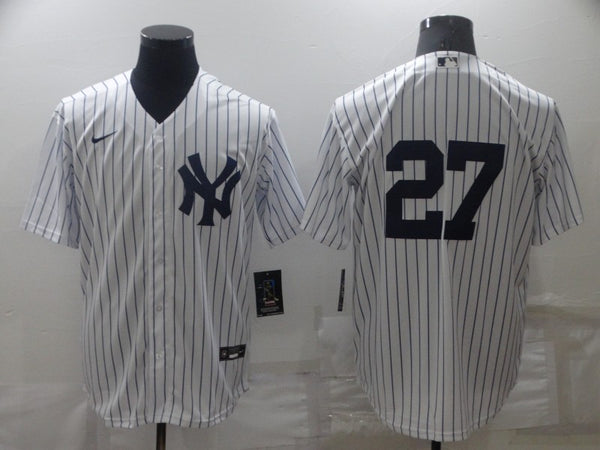 Men's New York Yankees Giancarlo Stanton #27 White Replica Player Name Jersey