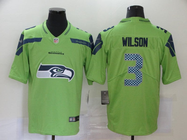 Men's Seattle Seahawks Russell Wilson #3 Green Player Game Jersey