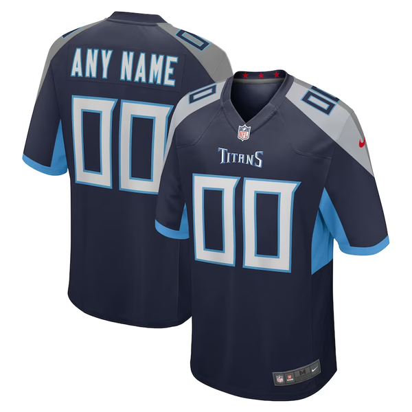 Custom Tennessee Titans Navy Jersey