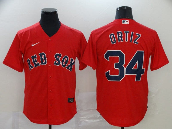 Men's Boston Red Sox David Ortiz #34 Red Replica Baseball Jersey