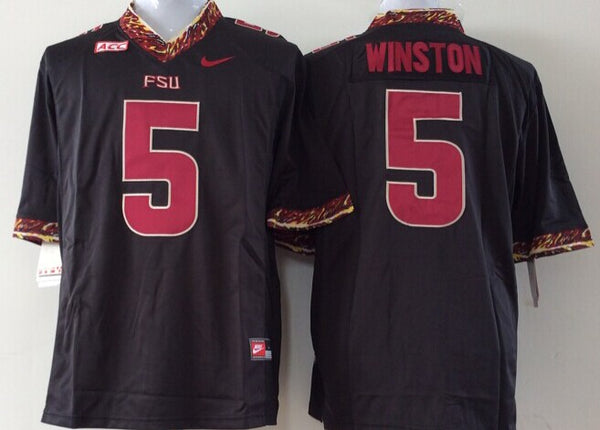 Men's Florida State Seminoles Jameis Winston #5 Black Player Jersey