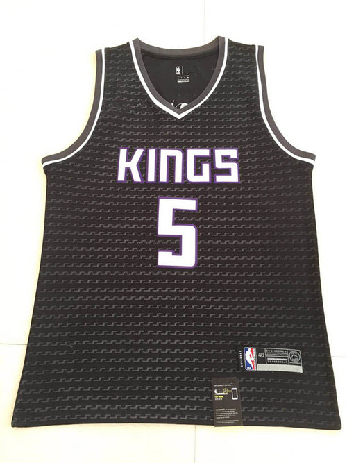 Men's Sacramento Kings De'Aaron Fox #5 NBA Black Player Replica Jersey