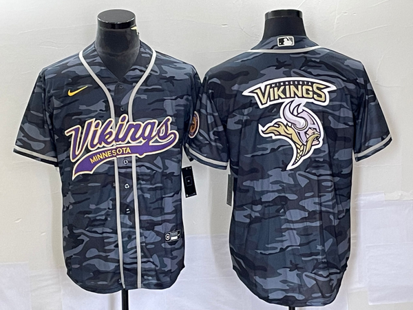 Men's Minnesota Vikings Grey Camouflage Game Jersey