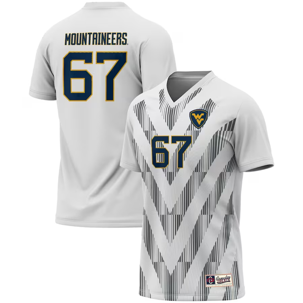 Men's West Virginia Mountaineers ProSphere #67 White Soccer Fashion Jersey